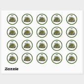 Sticker Rond Perroquet de Chouette verte Kakapo, Illustration d (Feuille)