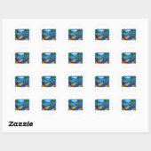 STICKER ROND PERROQUET DE FÊTE (Feuille)