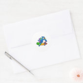 Sticker Rond Perroquet en tant que skate avec skateboard (Enveloppe)