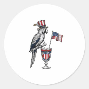 Sticker Rond Perroquet patriotique cocktail design vectoriel vi