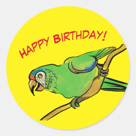 Sticker Rond perroquet vert (Devant)