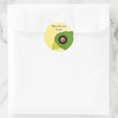 Sticker Rond Perroquet vert avec citation (Sac)