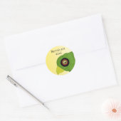 Sticker Rond Perroquet vert avec citation (Enveloppe)