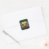 Sticker Rond Perroquets de Fête (Enveloppe)