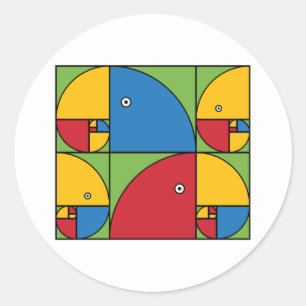 Sticker Rond Perroquets de Fibonacci