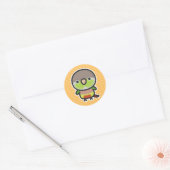 Sticker Rond Perruche à joues vertes / Ananas (Enveloppe)