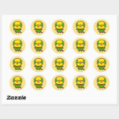 Sticker Rond Perruche superbe (Feuille)