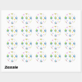 Sticker Rond Perruques et Motif Pois (Feuille)