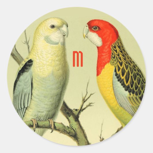 Sticker Rond Perruques vintages - monogrammed (Devant)