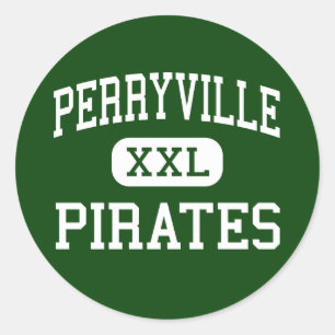 Sticker Rond Perryville - pirates - haut - Perryville Missouri