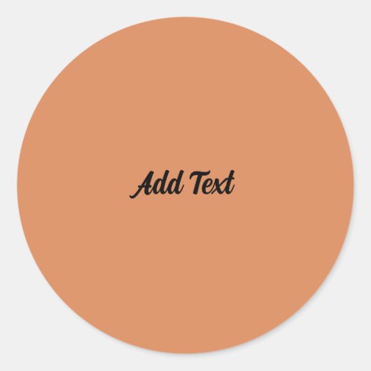 Sticker Rond Perse Orange Ajouter un texte personnalisé (Devant)