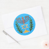 Sticker Rond Persian Magen David Menorah (Enveloppe)