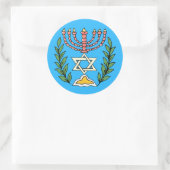 Sticker Rond Persian Magen David Menorah (Sac)