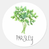 Sticker Rond Persil à l'aquarelle (Devant)
