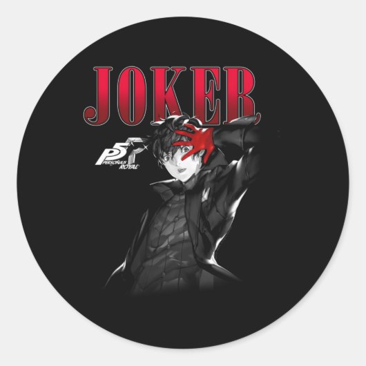 Sticker Rond Persona 5 Joker Neutral (Devant)