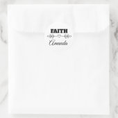 Sticker Rond Personalisé Faith Heart Christian (Sac)