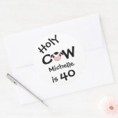 Sticker Rond Personalisé Saint Vache 40e Anniversaire Humoristi (Enveloppe)