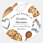 Sticker Rond Personalize Homemade Cookie Baking Theme (Devant)
