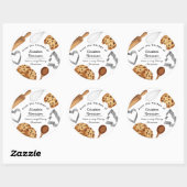 Sticker Rond Personalize Homemade Cookie Baking Theme (Feuille)