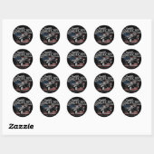 Sticker Rond Personalized American Vintage Classic Car Garage (Feuille)