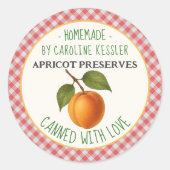 Sticker Rond Personalized Apricot Preserves Canning Label Sheet (Devant)