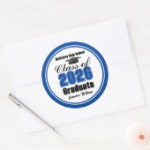 Sticker Rond Personalized Blue Class of 2026 Graduation Party (Enveloppe)