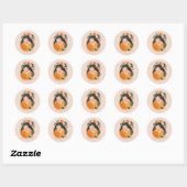Sticker Rond Personalized Boho Botanical Mama Love (Feuille)