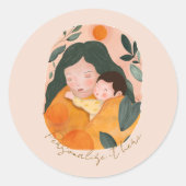 Sticker Rond Personalized Boho Botanical Mama Love (Devant)