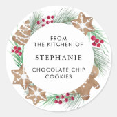 Sticker Rond Personalized Christmas Cookie  (Devant)
