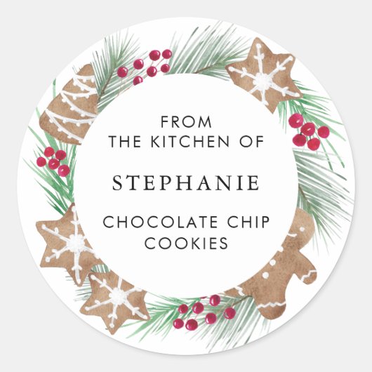 Sticker Rond Personalized Christmas Cookie  (Devant)