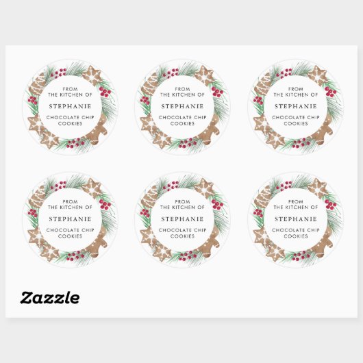 Sticker Rond Personalized Christmas Cookie  (Feuille)