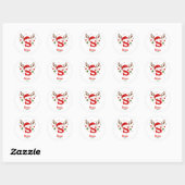 Sticker Rond Personalized Christmas Monogram S Santa Hat (Feuille)
