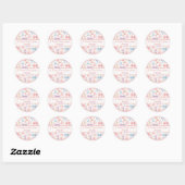 Sticker Rond Personalized Coquette Bunny & Pink Bow Easter (Feuille)