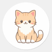 Sticker Rond Personalized Cute Cat Gift – Custom Pet Name Minim (Devant)