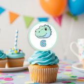 Sticker Rond Personalized Dinosaur Age Cupcake Toppers | Dino 