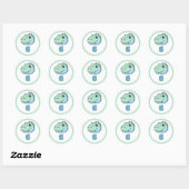 Sticker Rond Personalized Dinosaur Age Cupcake Toppers | Dino  (Feuille)