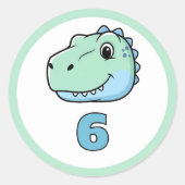 Sticker Rond Personalized Dinosaur Age Cupcake Toppers | Dino  (Devant)