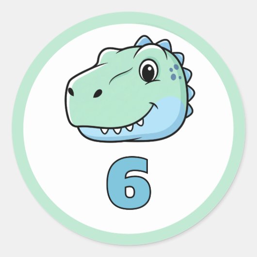 Sticker Rond Personalized Dinosaur Age Cupcake Toppers | Dino  (Devant)