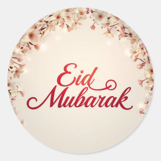 Sticker Rond Personalized Eid Mubarak Muslim Classic  (Devant)