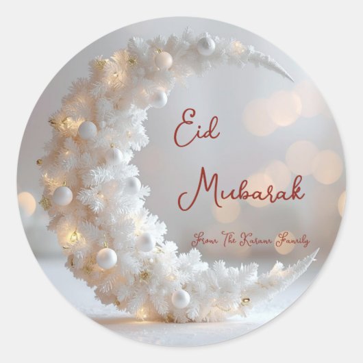 Sticker Rond Personalized Eid Mubarak Muslim modern  (Devant)