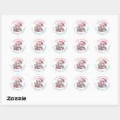 Sticker Rond Personalized Gift Tag Christmas (Feuille)
