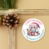 Sticker Rond Personalized Gift Tag Christmas