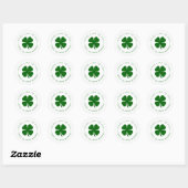 Sticker Rond Personalized Good Luck Green Clover  (Feuille)