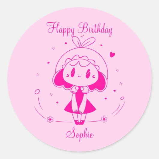 Sticker Rond Personalized Happy Birthday  (Devant)