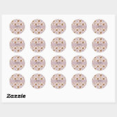 Sticker Rond Personalized Kawaii Cookie Gingham Cupcake Topper  (Feuille)