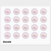 Sticker Rond Personalized Lavender Gingham 1st Birthday  (Feuille)