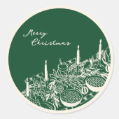 Sticker Rond Personalized Merry Christmas Table Minimal Design (Devant)