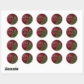 Sticker Rond Personalized Merry Christmas Tree Holiday (Feuille)