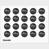Sticker Rond Personalized Modern Black Floral December Birthday (Feuille)