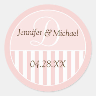Sticker Rond Personalized Monogrammed Wedding Favor Labels
